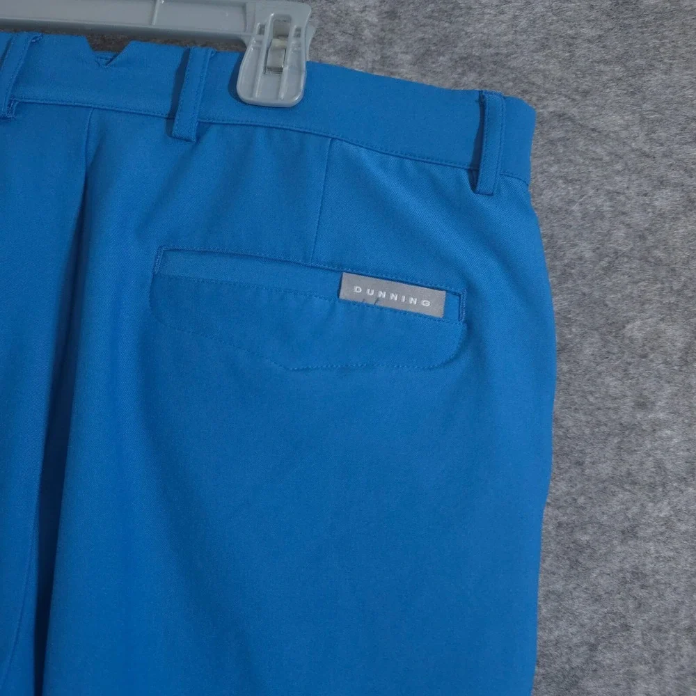 Dunning‎ Golf Shorts Men's 32 Blue Chino Casual Solid Performance Preppy Sports